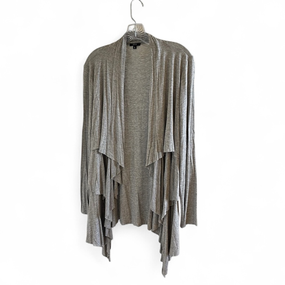 k & c Gray Open Front Drape Cardigan